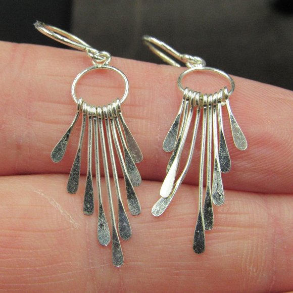 Jewelry - Sterling Silver Dainty Odd Design Earrings Vintage